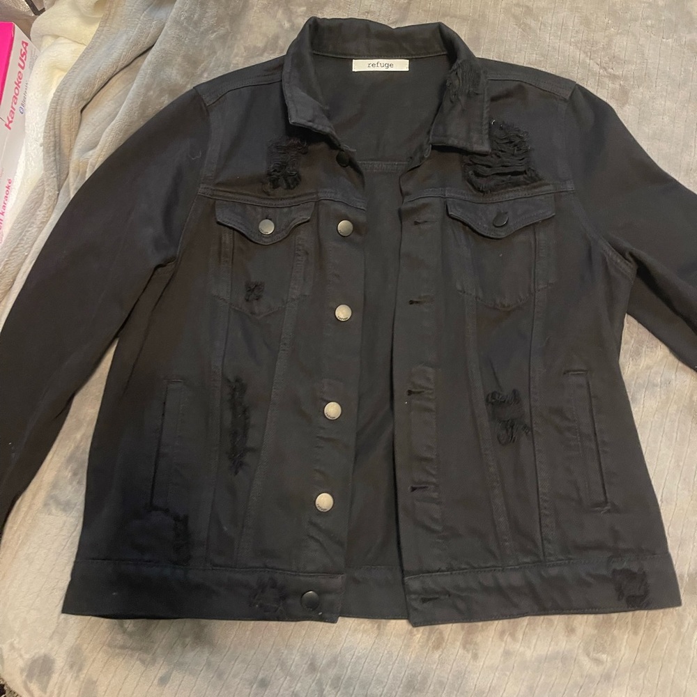 Black denim jacket